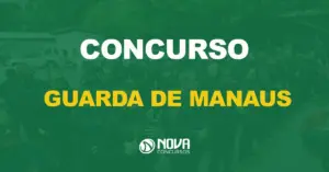 grupo de guardas municipais de braços cruzados com texto sobre a imagem escrito concurso guarda de Manaus