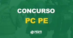 policiais fardados de costas com texto sobre a imagem escrito concurso polícia civil de pernambuco