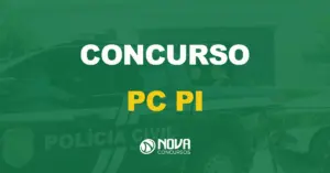 carro da polícia civil estacionado na frente da delegacia geral com texto sobre a imagem escrito concurso pc pi