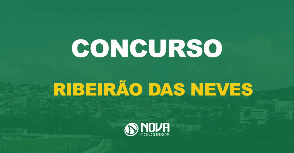 visão aérea da cidade de ribeirão das neves com texto sobre a imagem escrito concurso ribeirão das neves