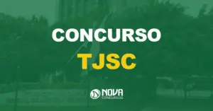 fachada da sede do tribunal de justiça de santa catarina com texto sobre a imagem escrito concurso tjsc