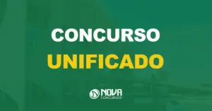 visão lateral da sede do congresso nacional com texto sobre a imagem escrito concurso unificado