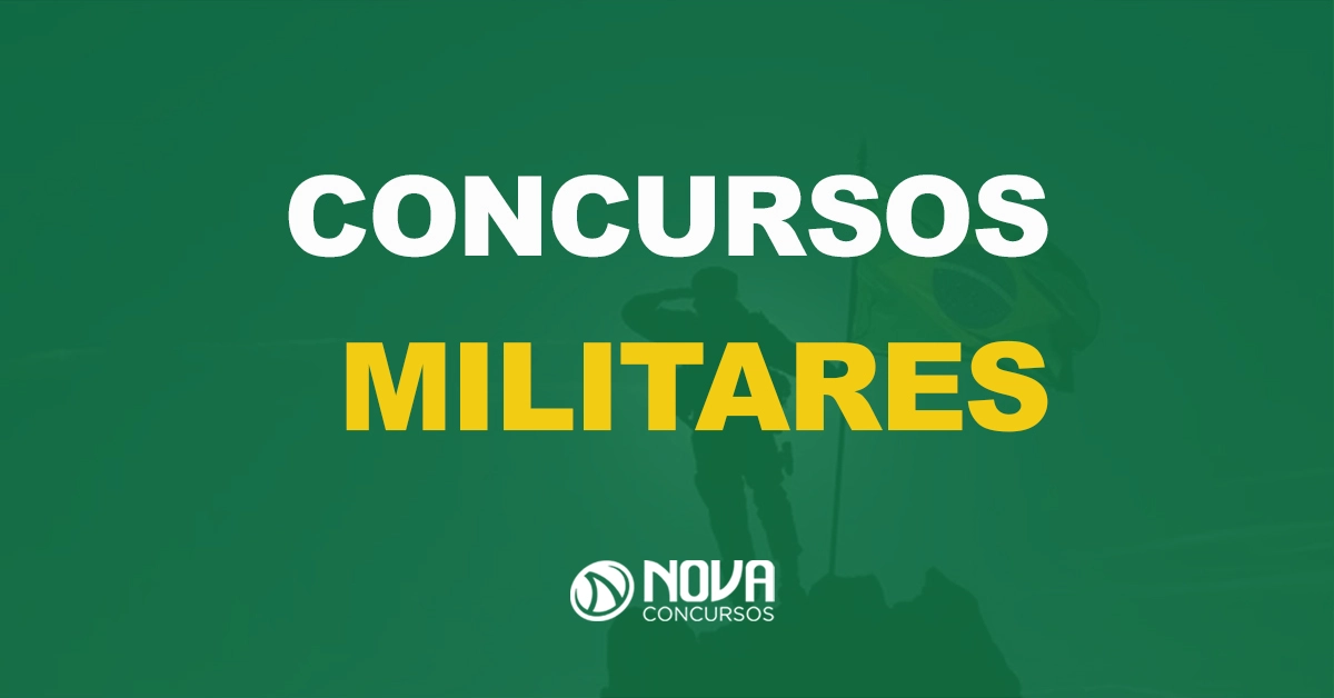 militar segurando a bandeira do brasil em montanha com texto sobre imagem escrito concursos militares