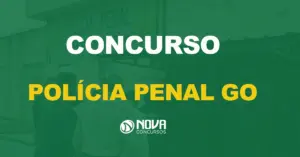 comunicação da diretoria da policia penal de goias entrando no prédio com texto sobre a imagem escrito concurso polícia penal go