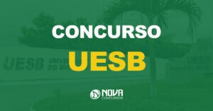 fachada da universidade federal do sudoeste da Bahia com texto sobre a imagem escrito concurso UESB