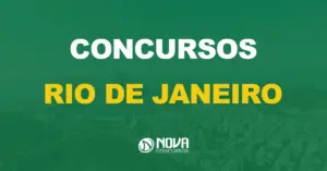 visão aérea do estado do rio de janeiro (RJ) com texto sobre a imagem escrito concursos rio de janeiro