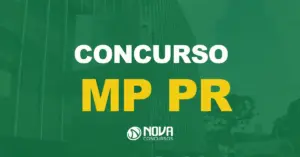 fachada do ministério público do estado do paraná, em Curitiba, com texto sobre a imagem escrito concurso MP PR