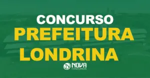 Vista de cima da Prefeitura Municipal de Londrina. Texto sobre a imagem Concurso Prefeitura Londrina