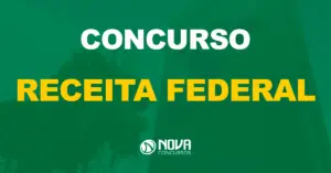 Fachada de uma agência da Receita Federal do Brasil./ Texto sobre a imagem Concurso Receita Federal