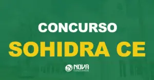 Fachada da Superintendência de Obras Hidráulicas do Ceará (SOHIDRA CE). Texto sobre a imagem Concurso Sohidra