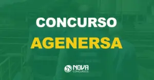 funcionários da Agência Reguladora de Energia e Saneamento Básico de costas com texto sobre a imagem escrito concurso agenersa