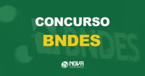 letreiro bndes em fundo preto com texto sobre a imagem escrito concurso bndes