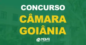 Fachada da Câmara Municipal de Goiânia, Goiás. Texto sobre a imagem Concurso Câmara de Goiânia