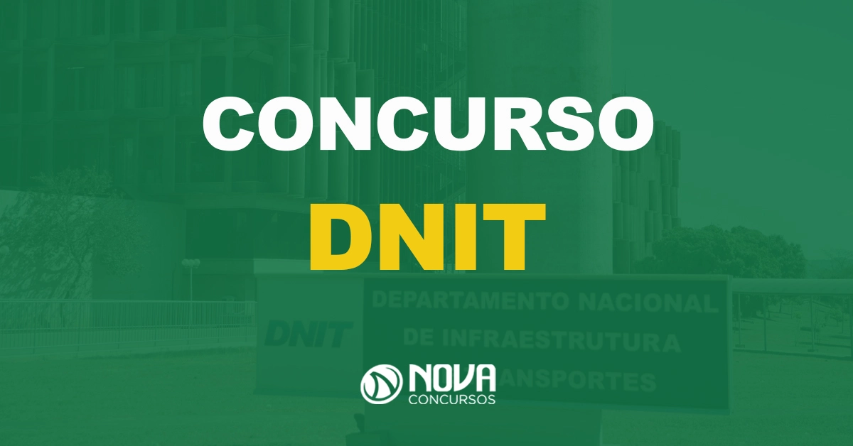 fachada do departamento nacional de infraestrutura e transportes com texto sobre a imagem escrito concurso dnit