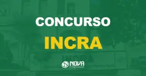 fachada do Instituto Nacional de Colonização e Reforma Agrária com texto sobre a imagem escrito concurso Incra