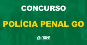 Escolta tática perfilada com escudo e armamento da Polícia Penal de Goiás / Texto sobre a imagem concurso Polícia Penal GO