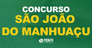 Uma pessoa preenchendo um questionário de múltipla escolha. Texto sobre a imagem Concurso São João do Manhuaçu