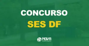 fachada da secretaria de saúde do distrito federal com texto sobre a imagem escrito concurso SES DF