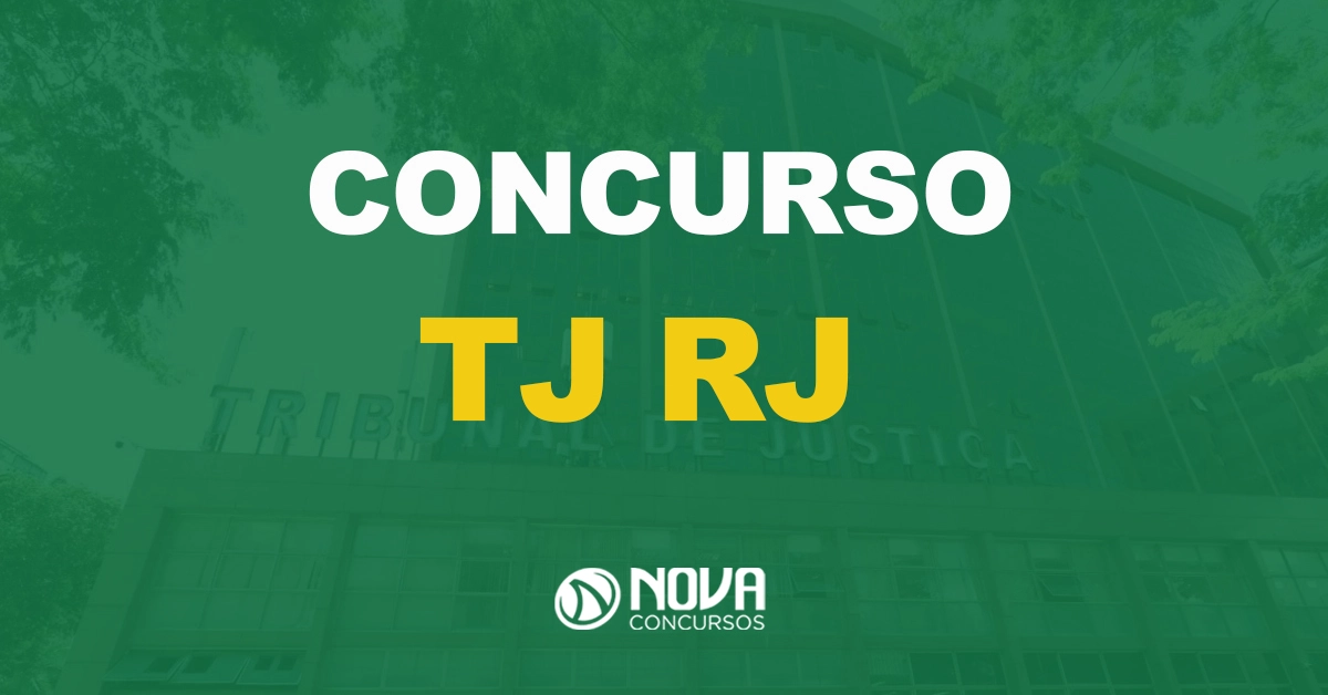 fachada do tribunal de justiça do estado do rio de janeiro com textos sobre a imagem escrito concurso TJ RJ