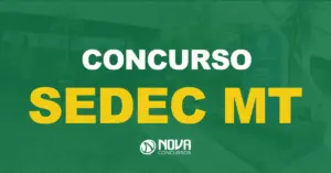 Fachada da Secretaria de Estado de Desenvolvimento Econômico e Social de Mato Grosso. Texto sobre a imagem Concurso Sedec MT