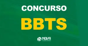 Letreiro da fachada de uma agência do Banco do Brasil / Texto sobre a imagem concurso BBTS