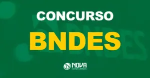 Letreiro do nome do Banco Nacional de Desenvolvimento Econômico e Social / Texto sobre a imagem concurso BNDES