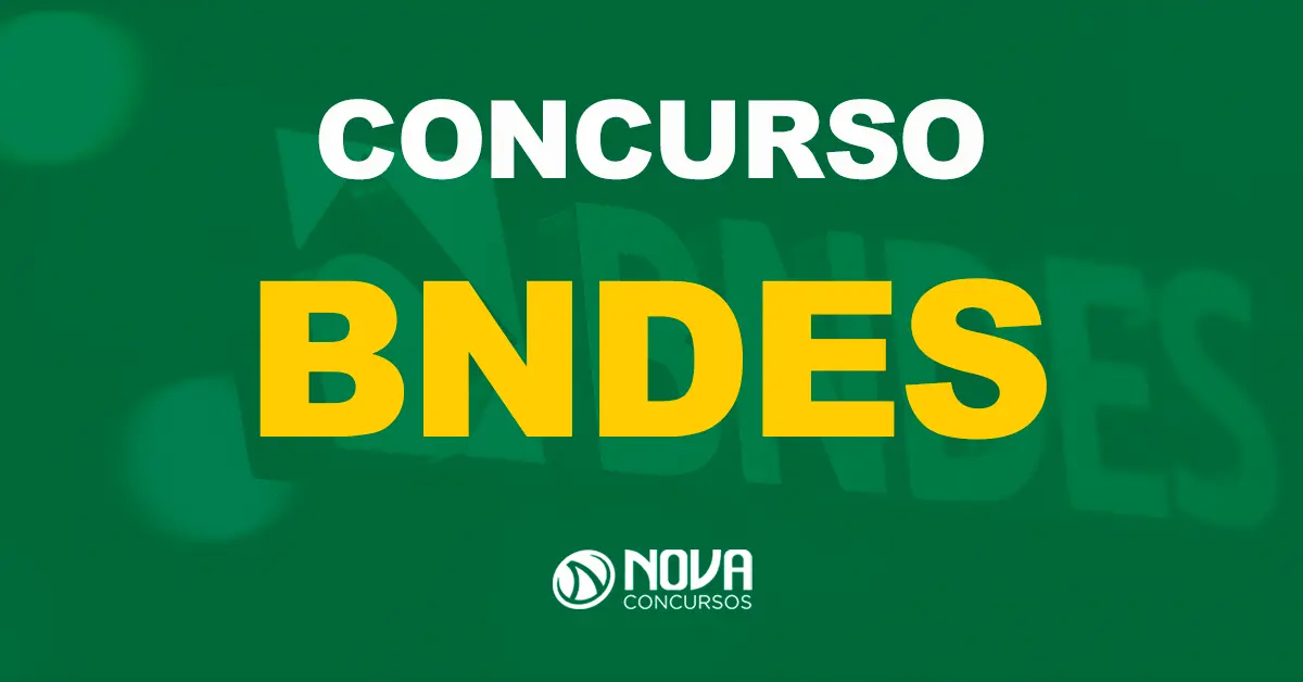 Letreiro do nome do Banco Nacional de Desenvolvimento Econômico e Social / Texto sobre a imagem concurso BNDES