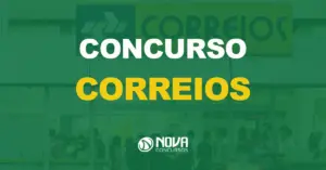 fachada da agência dos correios com texto sobre a imagem escrito concurso Correios