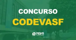 fachada da Companhia de Desenvolvimento dos Vales do São Francisco e do Parnaíba com texto sobre a imagem escrito concurso codevasf