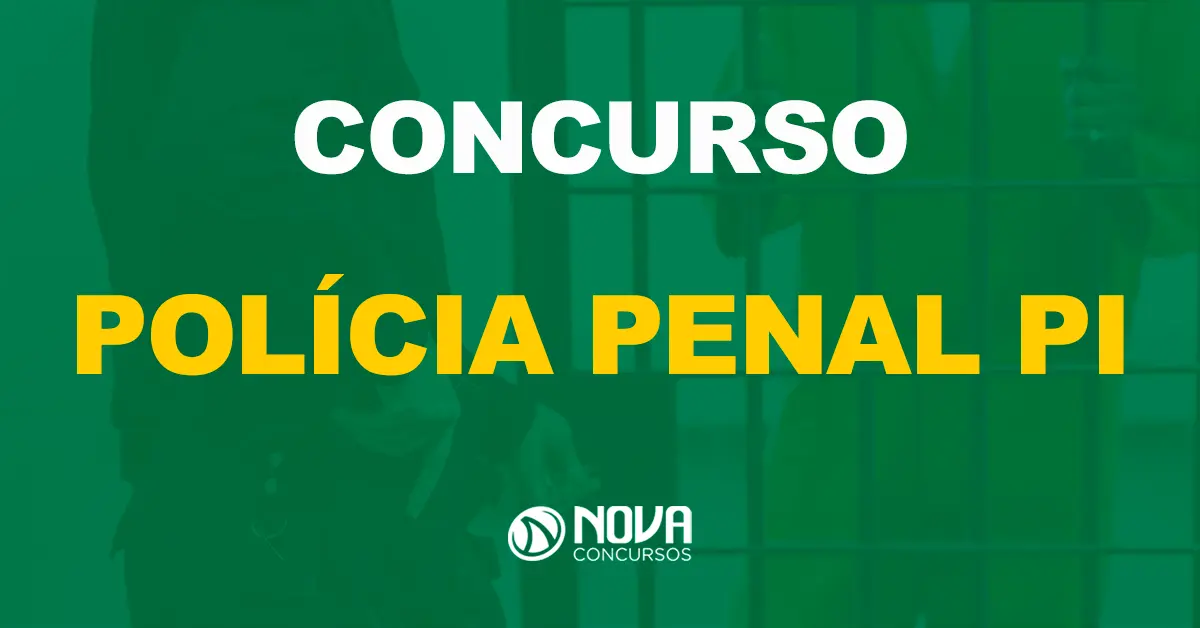 Policial penal em frente a uma cela com um detento preso / Texto sobre a imagem concurso Polícia Penal PI