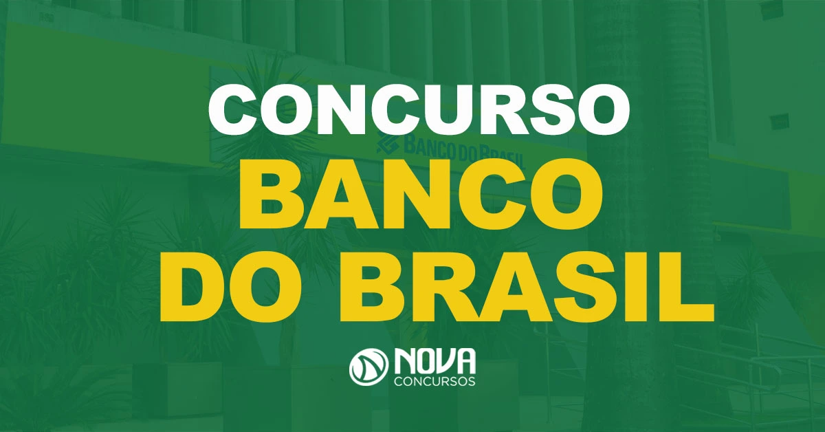 Fachada de uma Agência do Banco do Brasil. Texto sobre a imagem Concurso Banco do Brasil