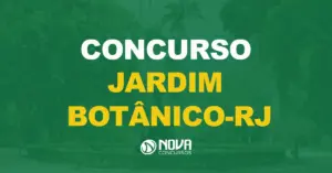 Fonte de água rodeada por vegetação exuberante com texto sobre a imagem Concurso Jardim Botânico RJ