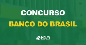 fachada de uma agência bancária do banco do brasil com texto sobre a imagem escrito concurso banco do brasil