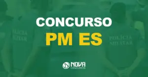 dois policiais militares do espírito santo de costas com texto sobre a imagem escrito concurso PM ES