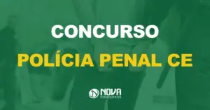 policial penal algemando detento com texto sobre a imagem escrito concurso polícia penal CE