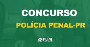 Polícia Penal PR divulga o resultado preliminar da prova objetiva. Policial fardado segurando uma arma.