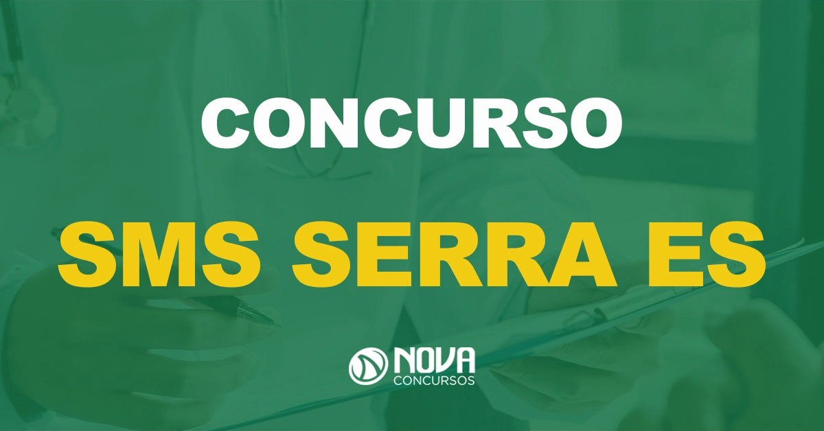 médico fazendo receita para paciente com texto sobre a imagem escrito concurso SMS serra ES