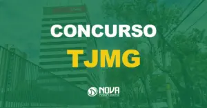 visão lateral do prédio do tribunal de justiça de minas gerais com texto sobre a imagem escrito concurso TJMG