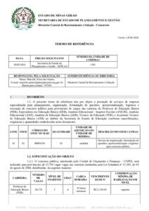 termo de referencia SEE MG pdf