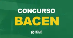 Fachada do Banco Cetral do Brasil com texto sobre a imagem concurso Bacen