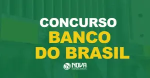 Fachada de uma Agência do Banco do Brasil com texto sobre a imagem Concurso Banco do Brasil