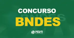 Letreiro do Banco Nacional de Desenvolvimento Econômico e Social (BNDES) em sua sede / Texto sobre a imagem concurso BNDES