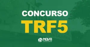 Fachada do Tribunal Regional Federal da 5ª Região, em Recife. Texto sobre a imagem Concurso TRF5