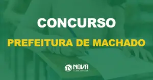 moça sentada em carteira preenchendo gabarito de uma prova com texto sobre a imagem escrito concurso prefeitura de machado