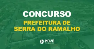 visão aérea da cidade de serra do ramalho, na bahia, com texto sobre a imagem escrito concurso prefeitura de serra do ramalho