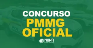 Viatura da Polícia Militar do estado de Minas Gerais xom texto sobre a imagem escrito Concurso PMMG