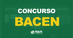 Fachada do Banco Cetral do Brasil com texto sobre a imagem concurso Bacen