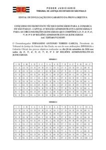 Gabarito preliminar TJ SP Escrevente pdf