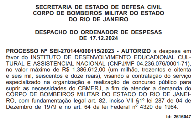 Concurso Bombeiros RJ tem autorização para contratar banca Idecan.