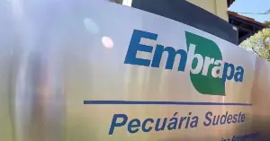 Placa de metal da Empresa Brasileira de Pesquisa Agropecuária / Concurso Embrapa